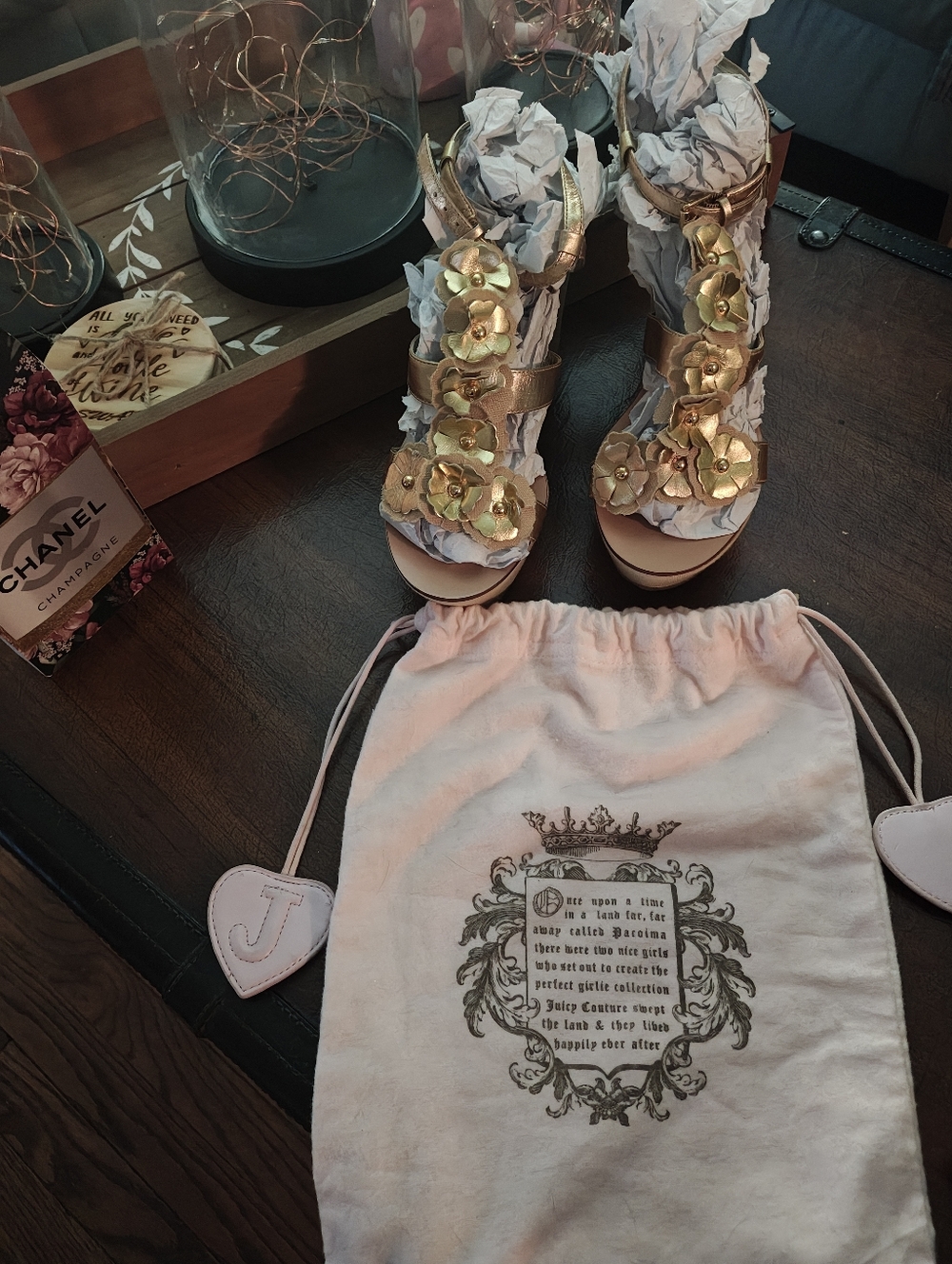 Juicy Couture Gold Metallic Nappa Espadrilles
